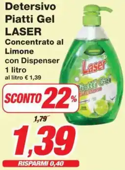 Prix Quality Detersivo Piatti Gel LASER Concentrato al Limone con Dispenser offerta