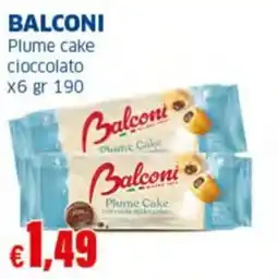 Sigma BALCONI Plume cake cioccolato x6 offerta