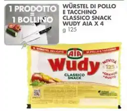 Italmark Würstel di pollo e tacchino classico snack WUDY AIA offerta