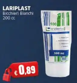 Sigma LARIPLAST Bicchieri Bianchi 200 cc offerta
