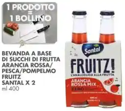 Italmark Bevanda a base di succhi di frutta arancia rossa/ pesca/pompelmo fruitz SANTAL offerta