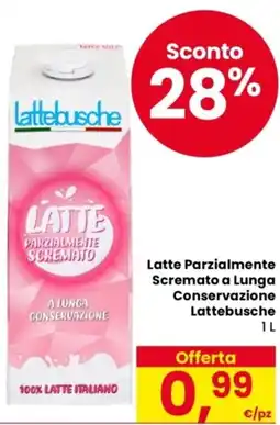 Despar Latte Parzialmente Scremato a Lunga Conservazione Lattebusche offerta