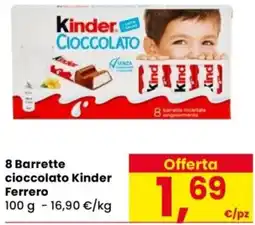 Despar 8 Barrette cioccolato Kinder Ferrero offerta