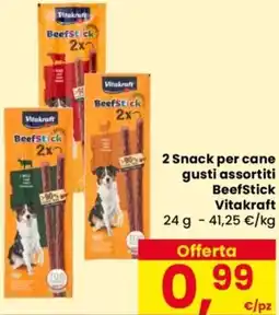 Despar 2 Snack per cane BeefStick Vitakraft offerta