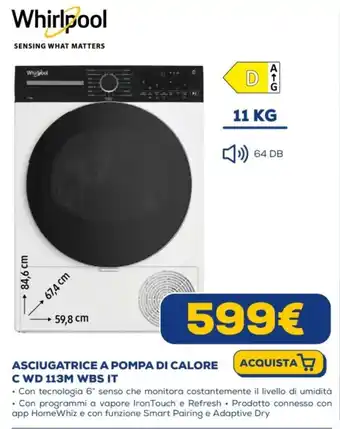 Whirlpool ASCIUGATRICE A POMPA DI CALORE C WD 113M WBS IT