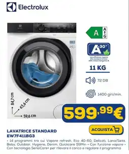 Euronics Electrolux LAVATRICE STANDARD EW7F411BG3 offerta