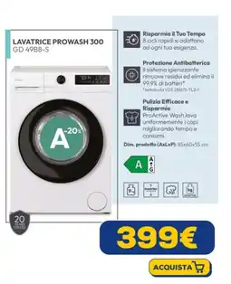 Euronics CANDY LAVATRICE PROWASH 300 GD 49B8-S offerta