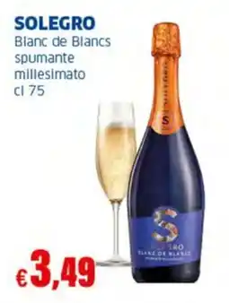 Sigma SOLEGRO Blanc de Blancs spumante millesimato offerta