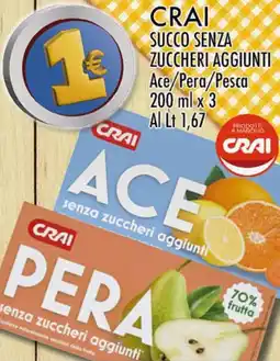 Crai Crai succo senza zuccheri aggiunti offerta