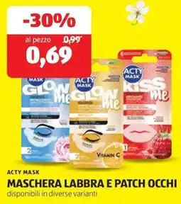 ALDI Acty mask maschera labbra e patch occhi offerta
