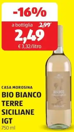 ALDI Casa morosina bio bianco terre siciliane IGT offerta