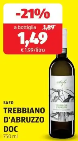 ALDI Safo trebbiano d'abruzzo DOC offerta