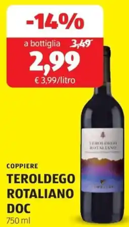 ALDI Coppiere teroldego rotaliano DOC offerta