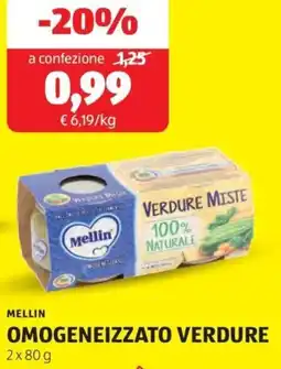 ALDI Mellin omogeneizzato verdure offerta