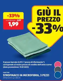 ALDI Crofton strofinacci in microfibra, 3 pezzi offerta