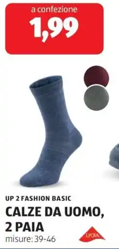 ALDI Up 2 fashion basic calze da uomo, 2 paia offerta