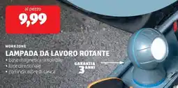 ALDI Workzone lampada da lavoro rotante offerta