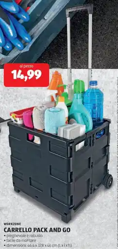 ALDI Workzone carrello pack and go offerta