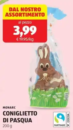 ALDI Monarc coniglietto di pasqua offerta
