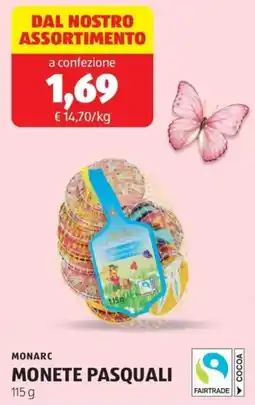 ALDI Monarc monete pasquali offerta