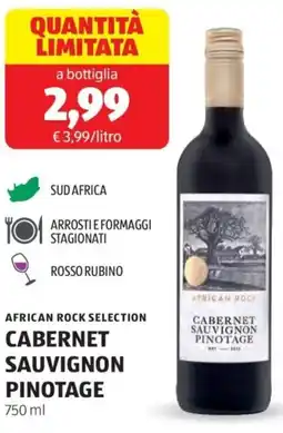 ALDI African rock selection cabernet sauvignon pinotage offerta