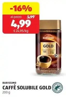 ALDI Barissimo caffè solubile gold offerta