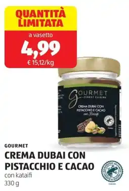ALDI Gourmet crema dubai con pistacchio e cacao offerta