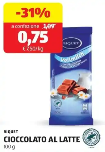 ALDI Riquet cioccolato al latte offerta
