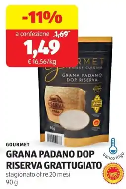 ALDI Gourmet grana padano dop riserva grattugiato offerta