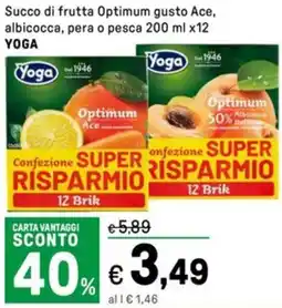 Iper La Grande Succo di frutta Optimum gusto Ace, albicocca, pera o pesca YOGA offerta