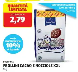ALDI Buon'ora frollini cacao e nocciole XXL offerta