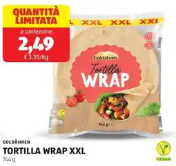 ALDI Goldähren tortilla wrap XXL offerta
