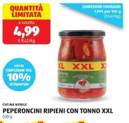 ALDI Cucina nobile peperoncini ripieni con tonno XXL offerta