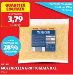 ALDI Milsani mozzarella grattugiata XXL offerta