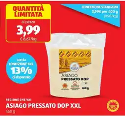 ALDI Regione che vai asiago pressato dop XXL offerta