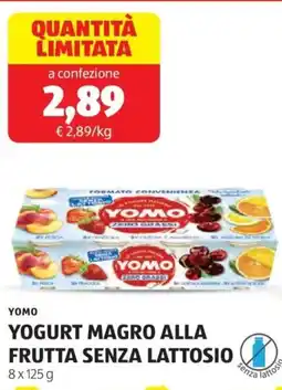 ALDI Yomo yogurt magro alla frutta senza lattosio offerta