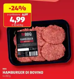 ALDI BBQ Hamburger di bovino offerta