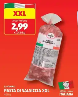ALDI Il podere pasta di salsiccia XXL offerta