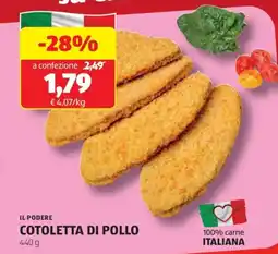 ALDI Il podere cotoletta di pollo offerta