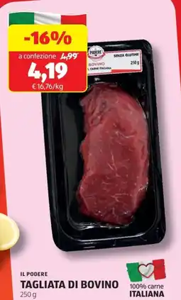 ALDI Il podere tagliata di bovino offerta