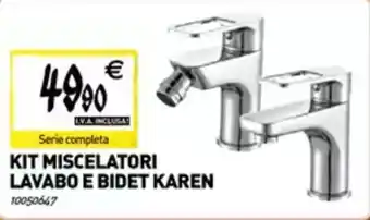 Kit miscelatori lavabo e bidet karen
