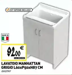 Tecnomat Lavatoio manhattan grigio L60xP50xH87 cm offerta