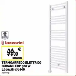 Tecnomat Lazzarini termoarredo elettrico burano ERP 500 W L400xH1170 MM offerta