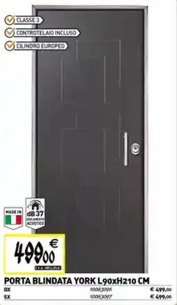 Tecnomat Porta blindata york L90xH210 CM offerta