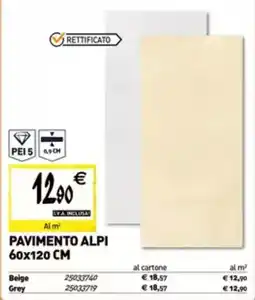 Tecnomat Pavimento alpi 60x120 cm offerta