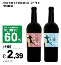 Iper La Grande Aglianico o Falanghina IGP PRIMUM offerta
