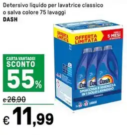 Iper La Grande Detersivo liquido per lavatrice classico o salva colore DASH offerta