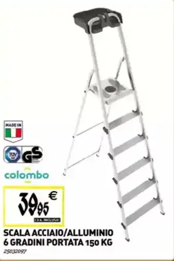 Scala acciaio/alluminio 6 gradini portata