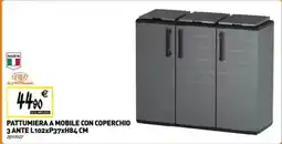 Tecnomat Pattumiera a mobile con coperchio 3 ante L102xP37xH84 CM offerta