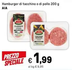 Iper La Grande Hamburger di tacchino o di pollo AIA offerta